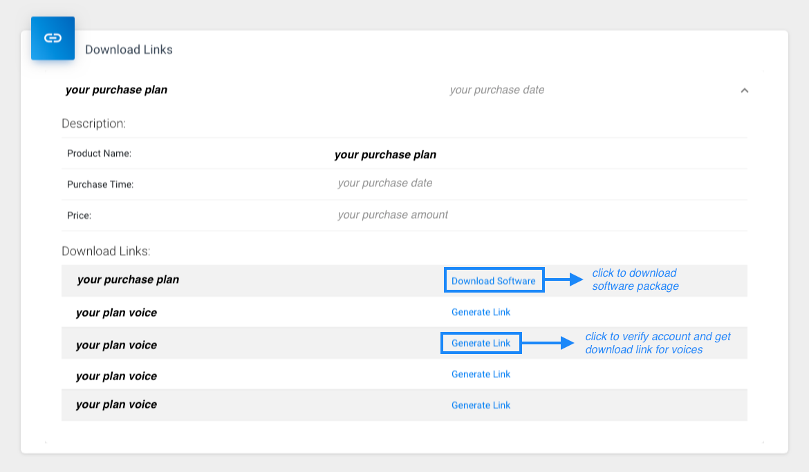 software management download information